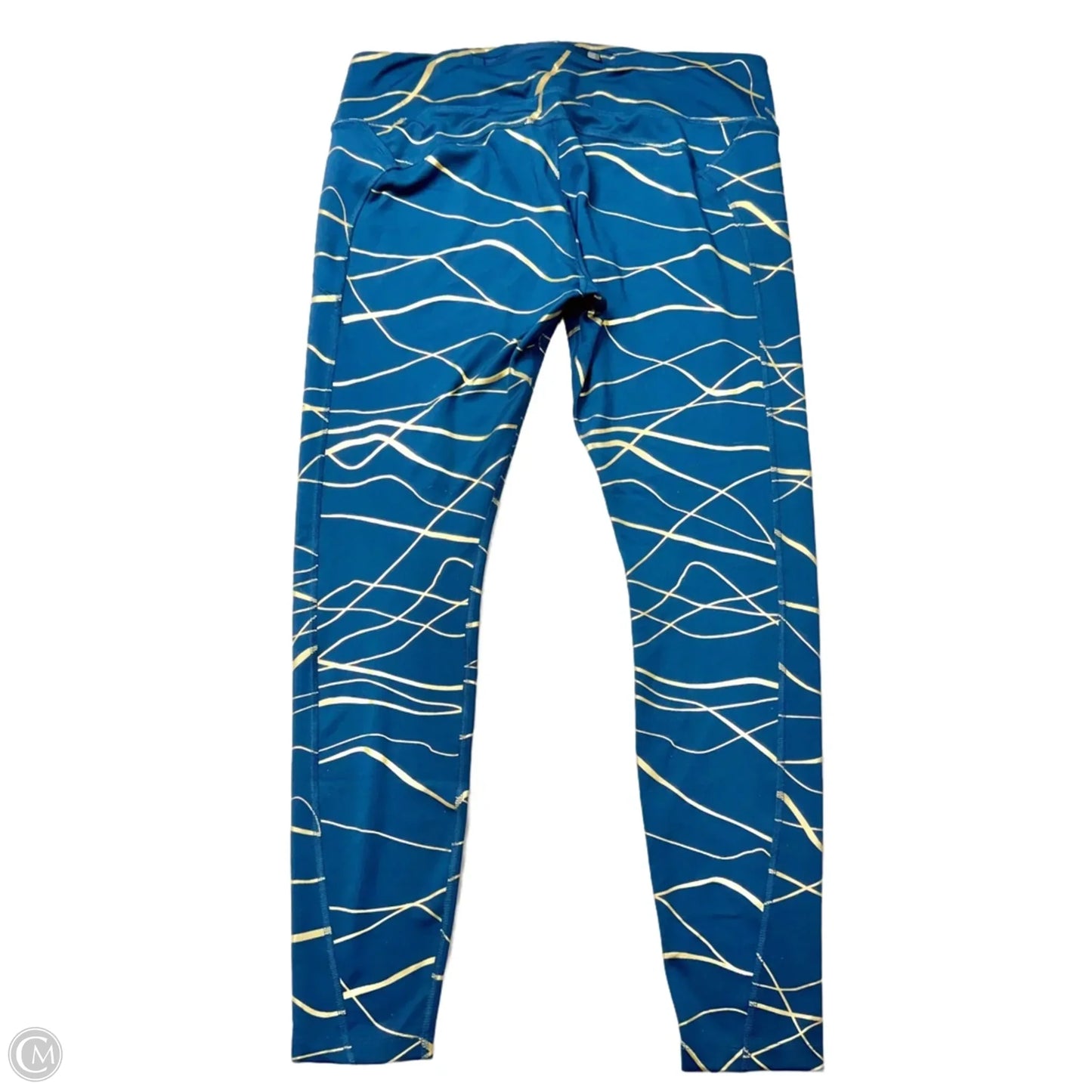Athletic Leggings By Nike Apparel In Blue & Gold, Size: Xl