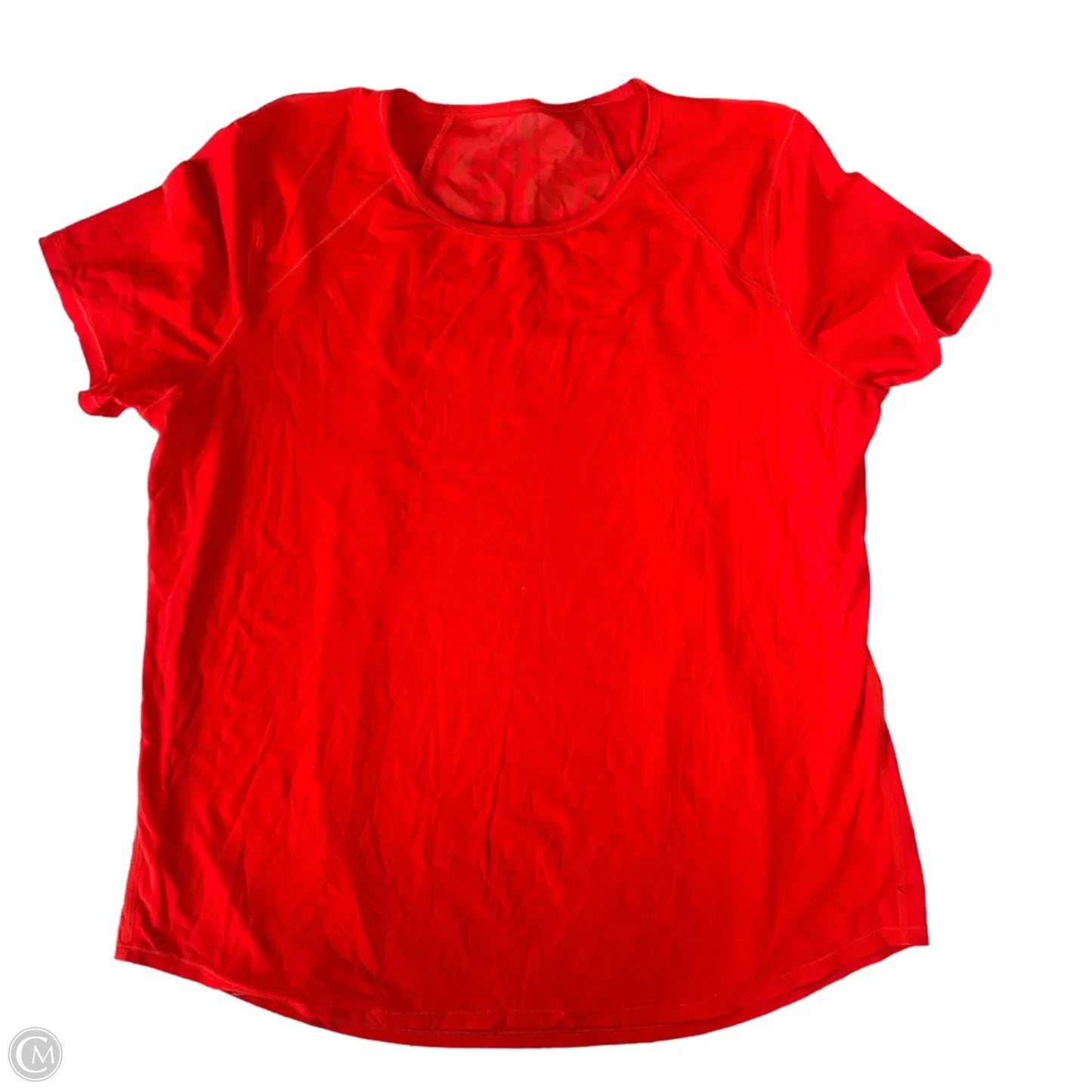 Athletic Top Short Sleeve By Lululemon In Red, Size: L
