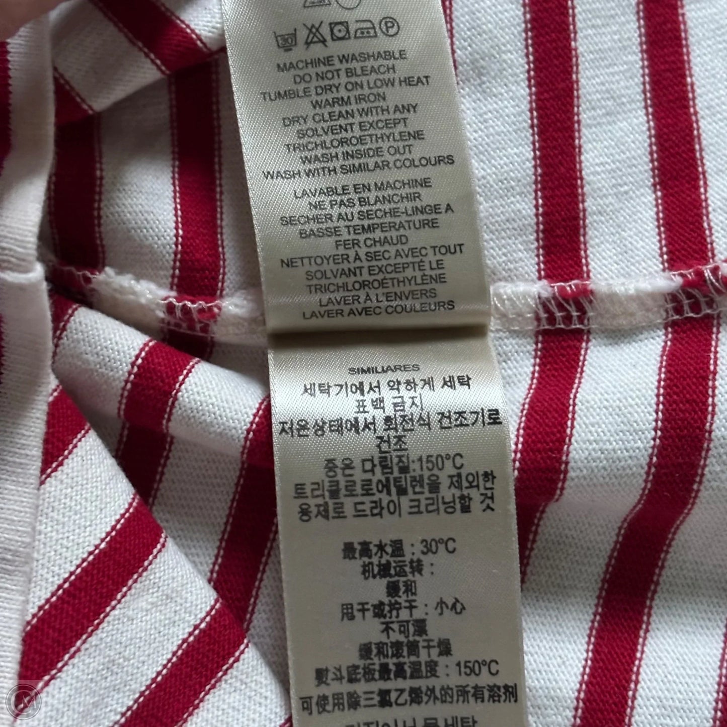 Top Long Sleeve Luxury Designer By Burberry In Striped Pattern, Size: L