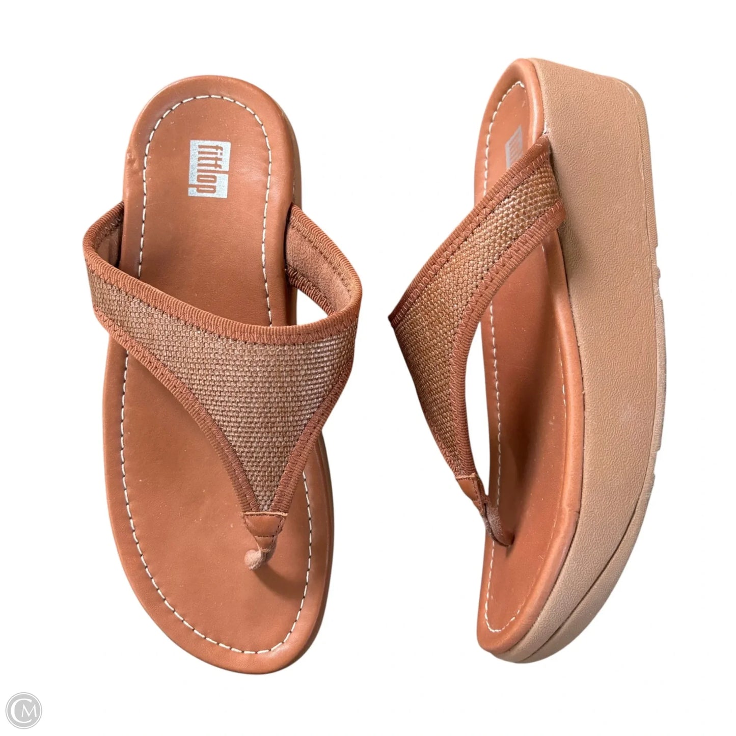 Sandals Heels Wedge By Fitflop In Brown, Size: 7