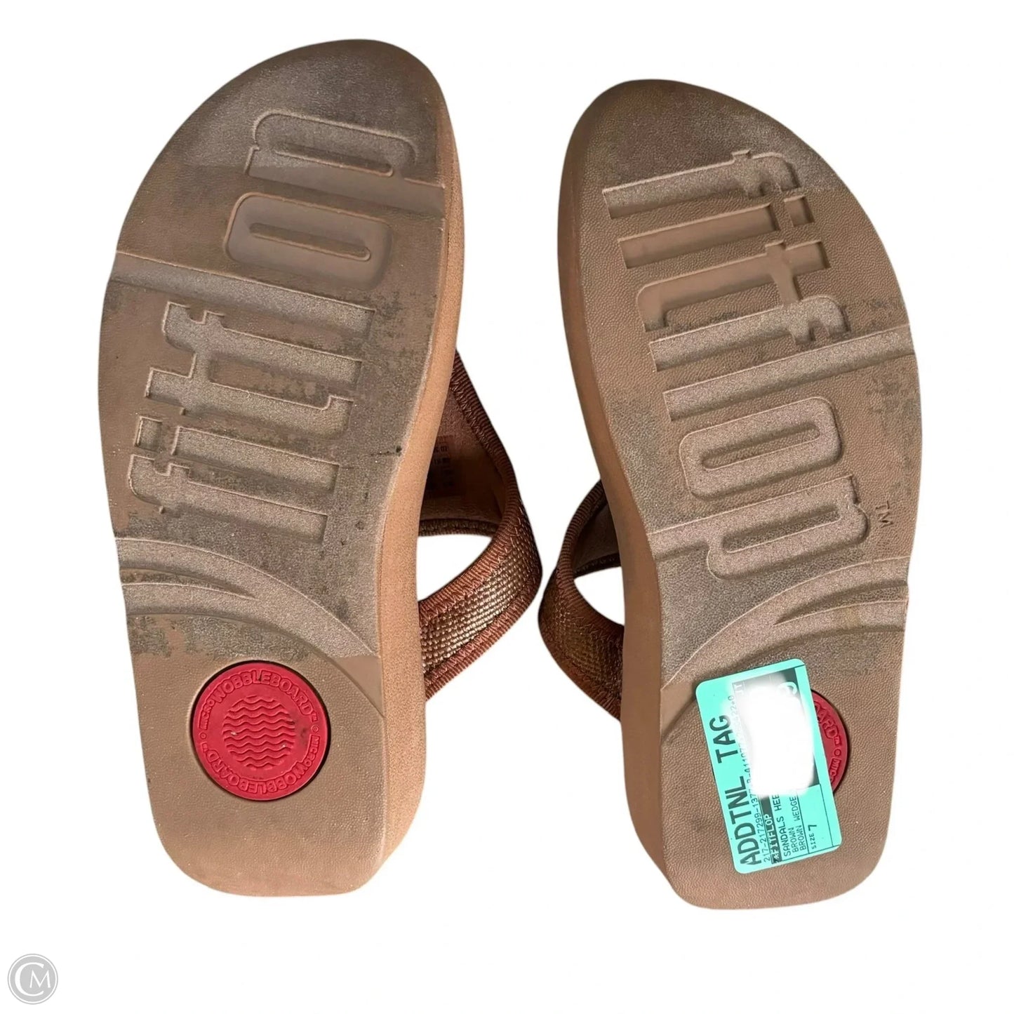 Sandals Heels Wedge By Fitflop In Brown, Size: 7