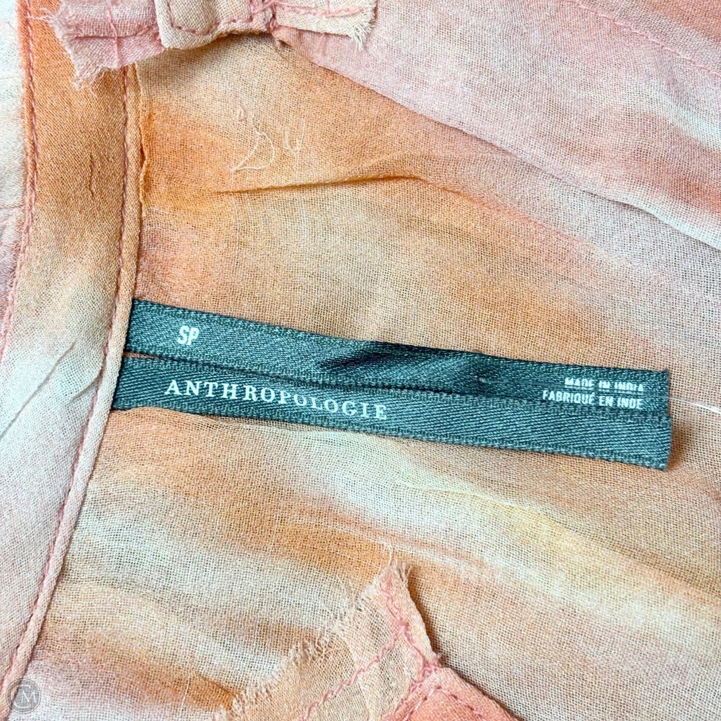 Top Short Sleeve By Anthropologie In Orange, Size: Sp