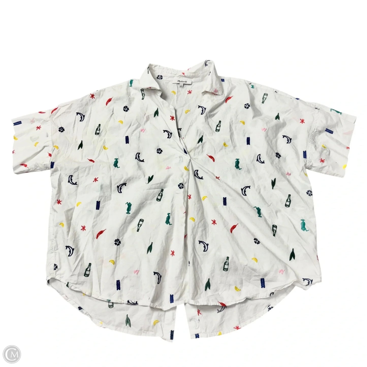 Top Short Sleeve By Madewell In White, Size: L