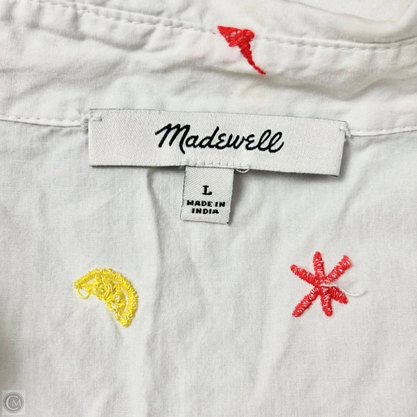 Top Short Sleeve By Madewell In White, Size: L