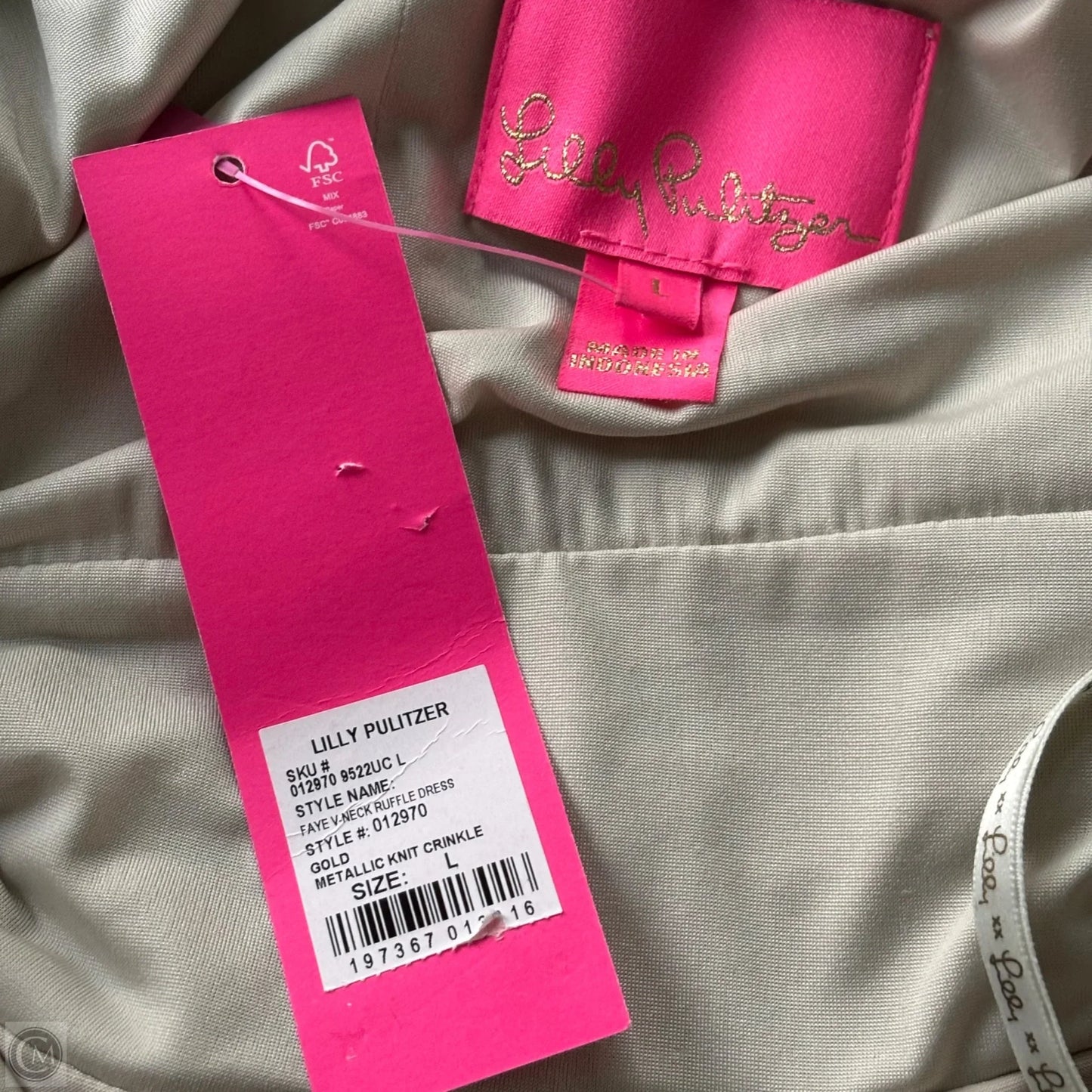 Dress Designer By Lilly Pulitzer In Gold, Size: L