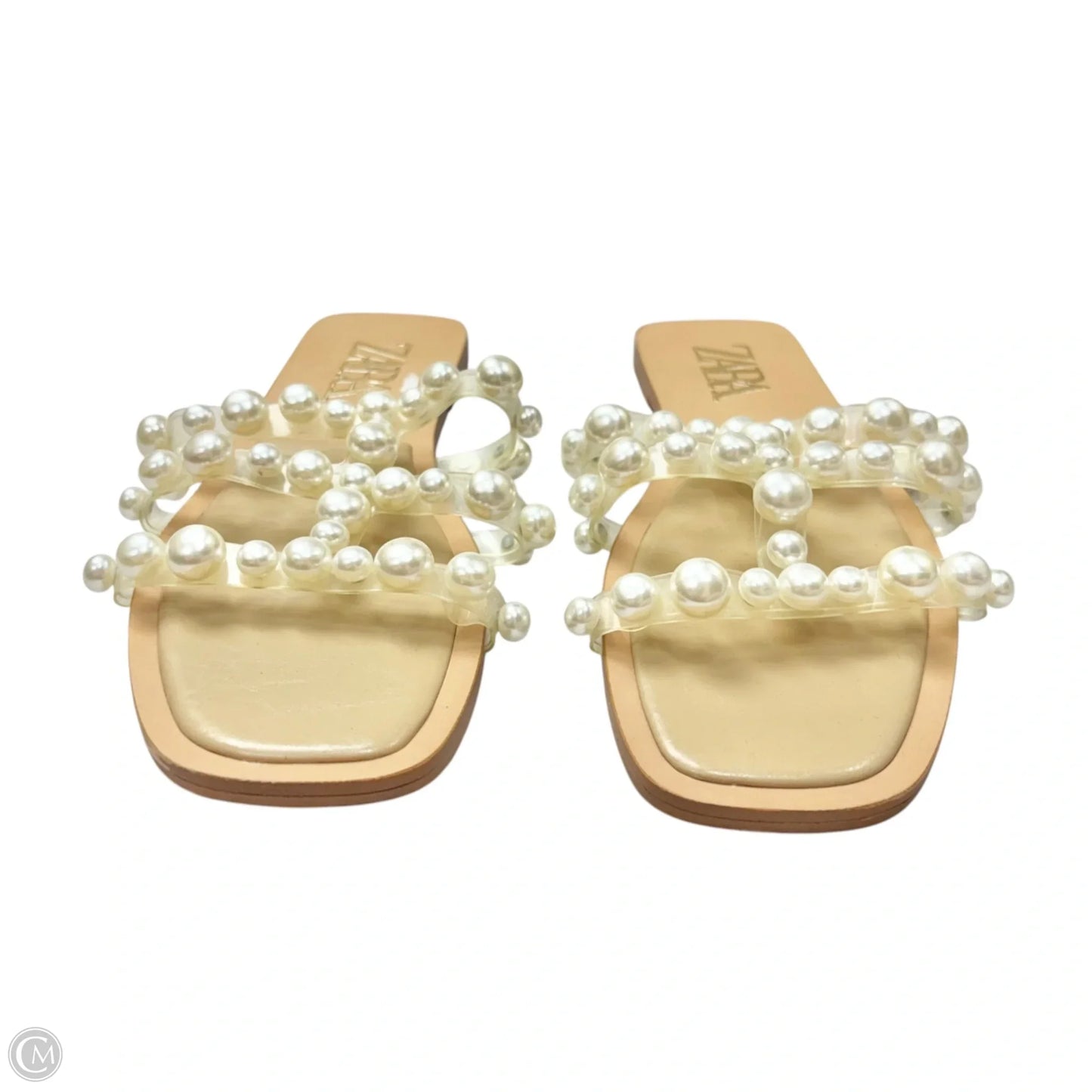 Sandals Flats By Zara In Tan & White, Size: 9.5