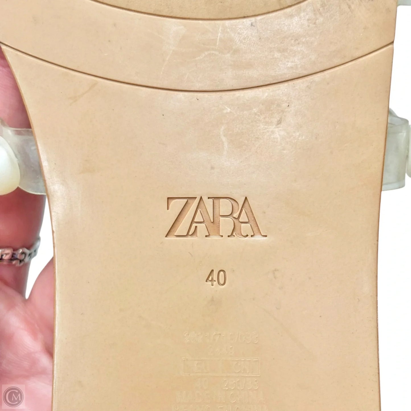 Sandals Flats By Zara In Tan & White, Size: 9.5