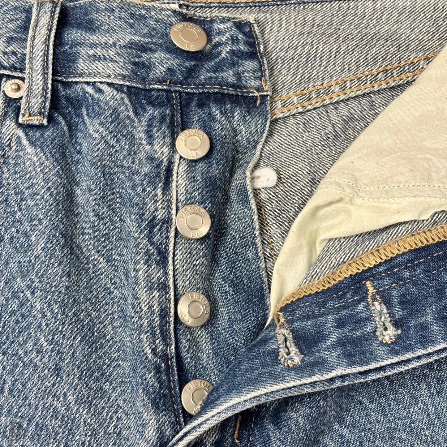 Jeans Straight By Pistola In Blue Denim, Size: 4