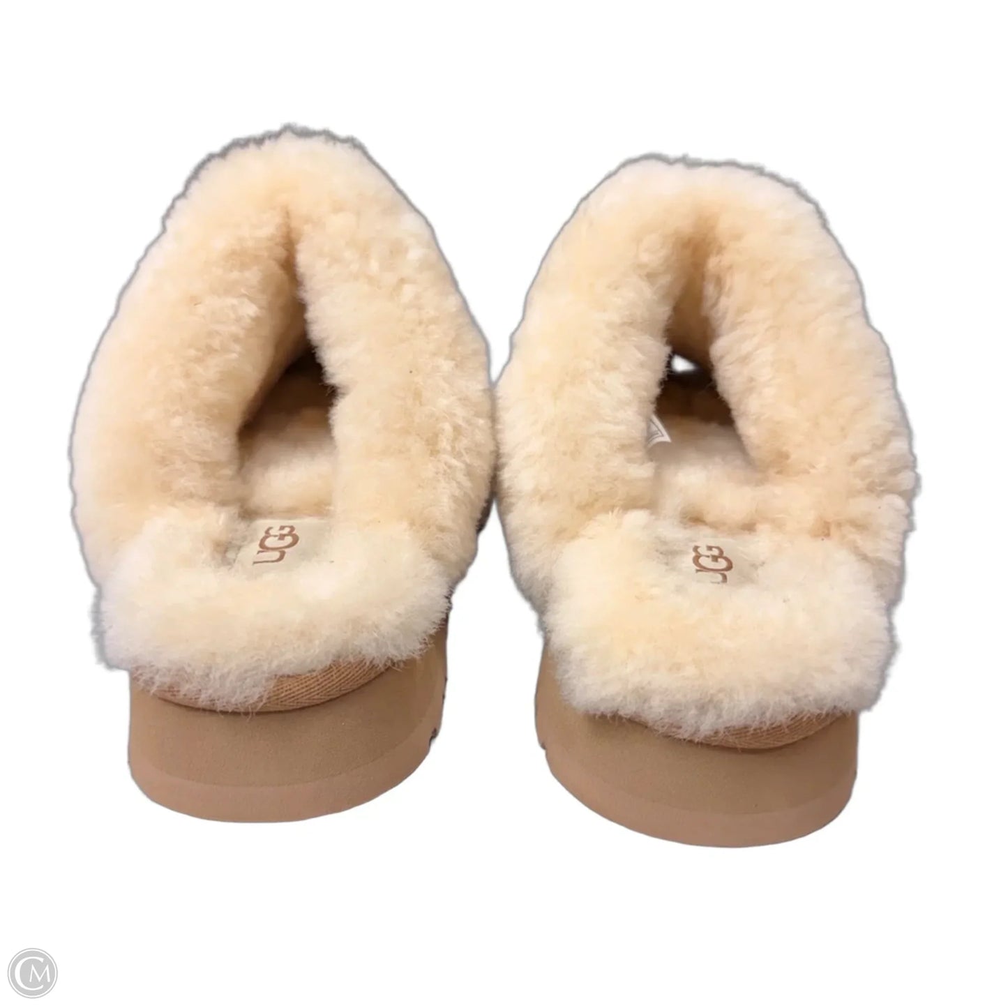 Slippers Designer By Ugg In Tan, Size: 7