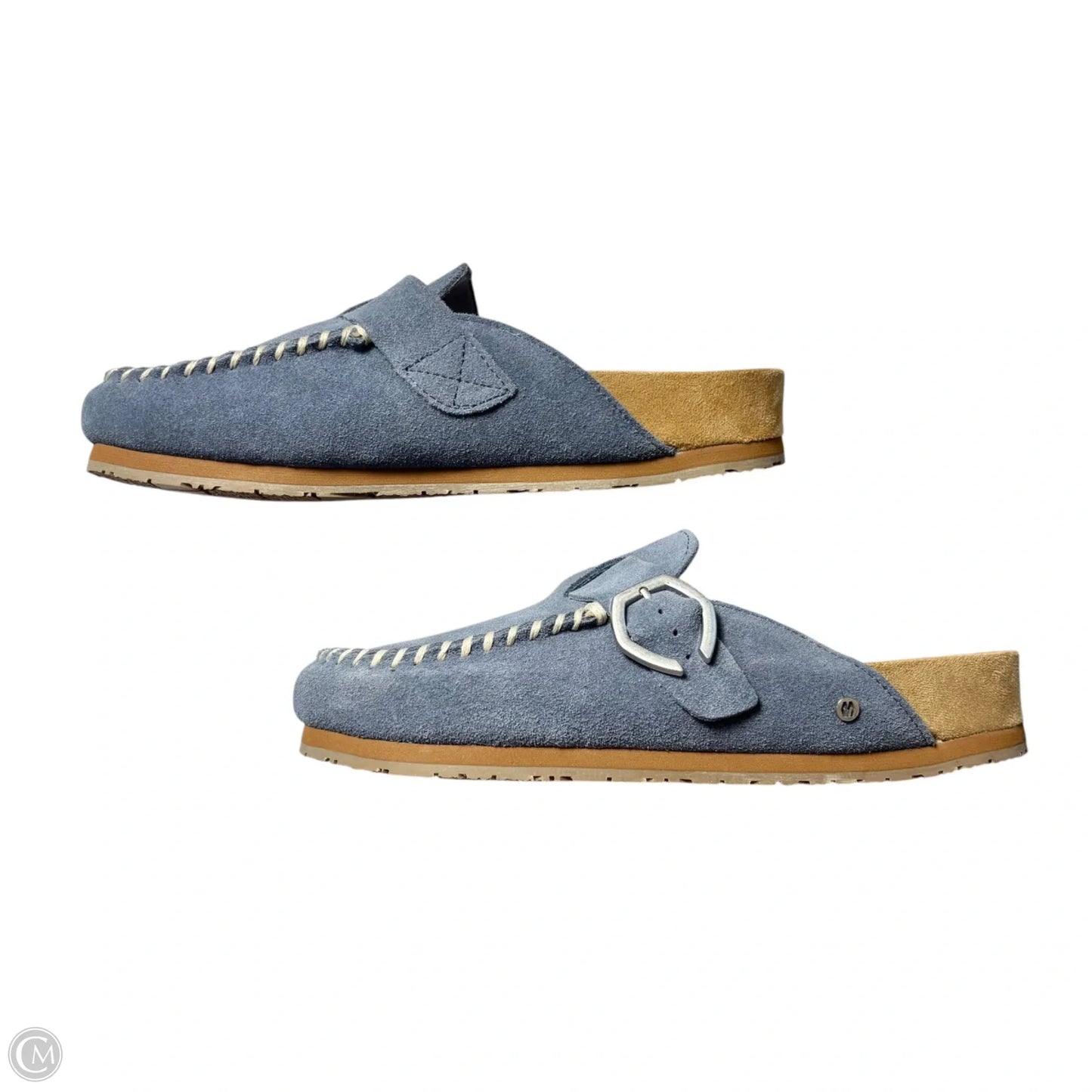 Shoes Flats By Minnetonka In Blue & Brown, Size: 8.5