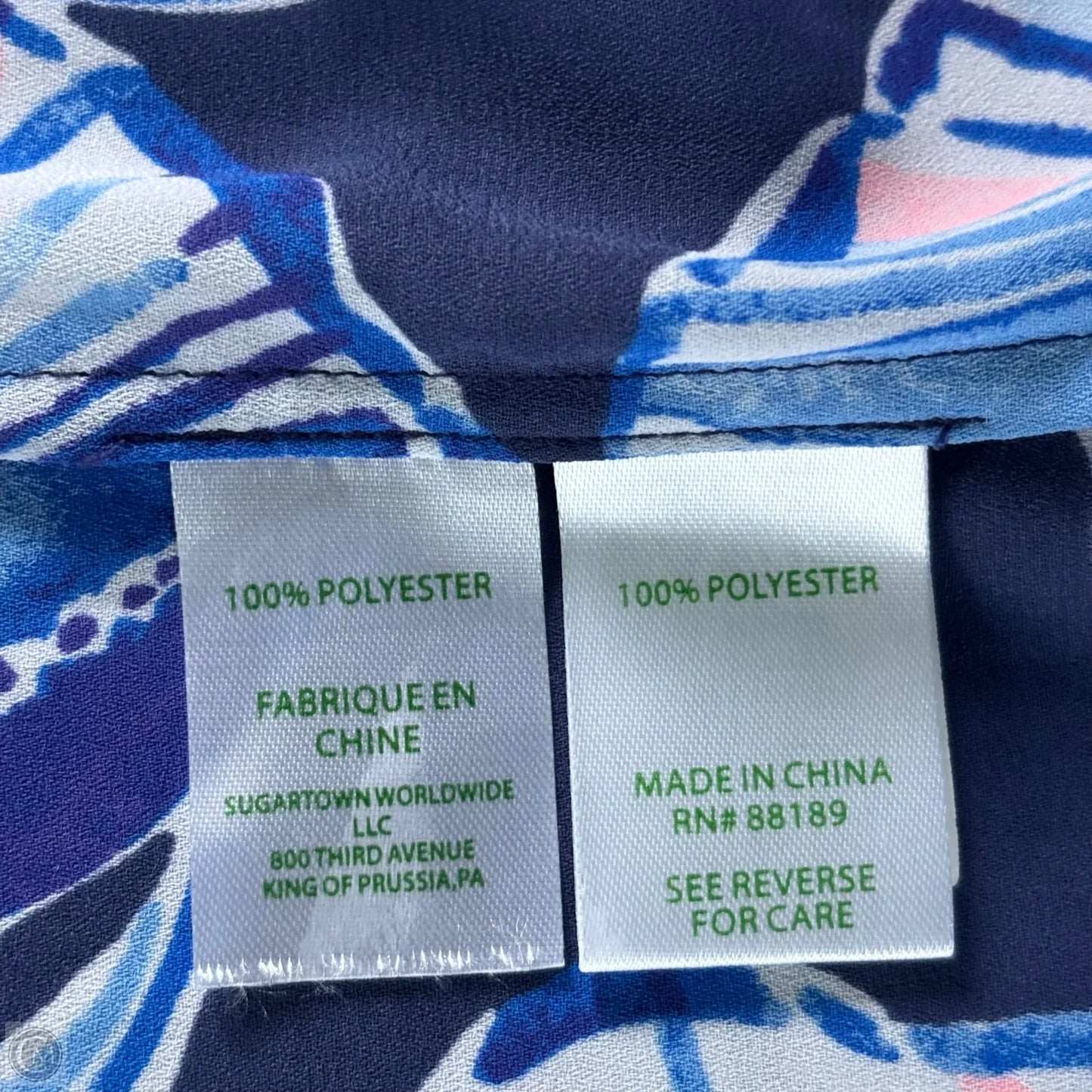 Top Long Sleeve Designer By Lilly Pulitzer In Black & Blue, Size: L