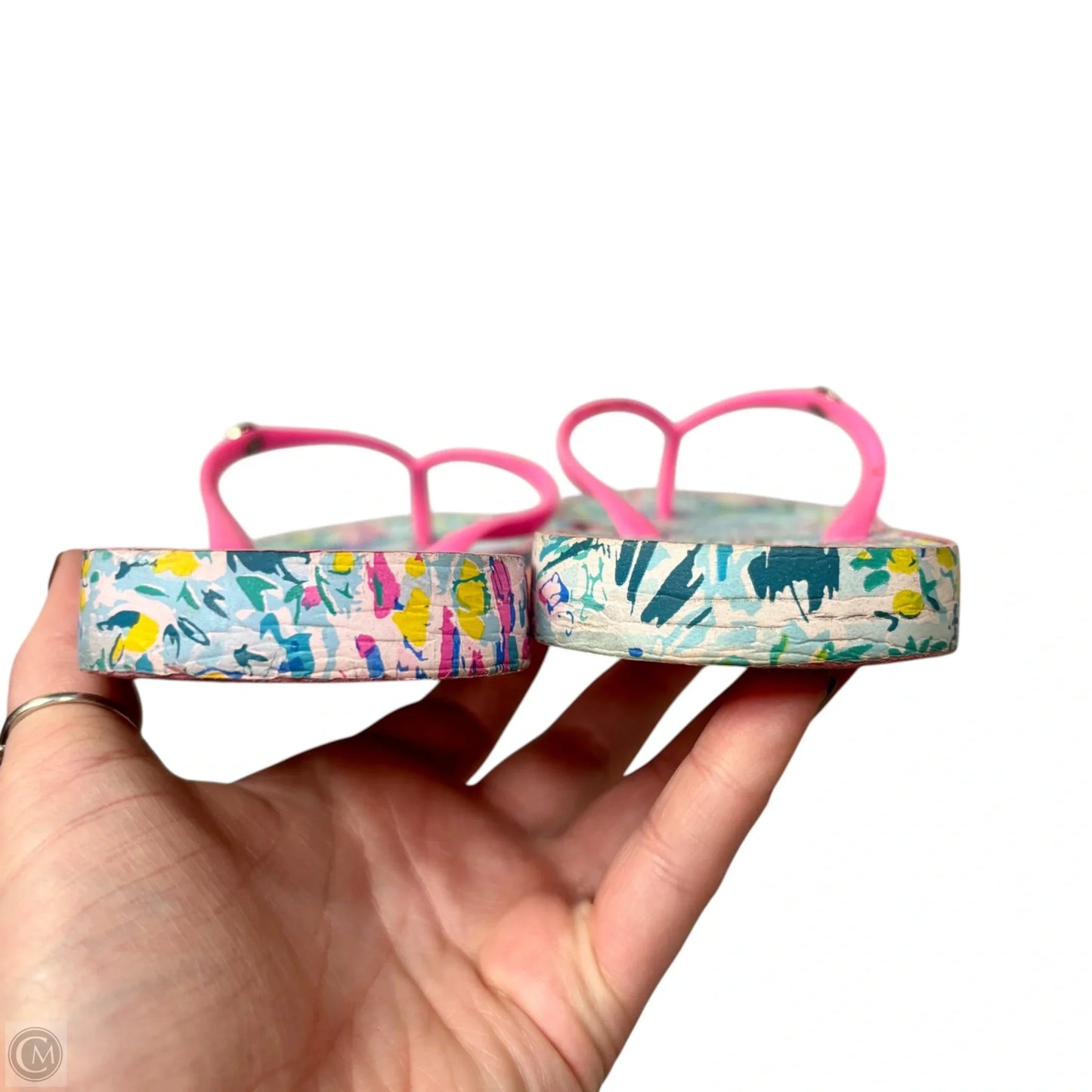 Sandals Designer By Lilly Pulitzer In Blue & Pink, Size: 7
