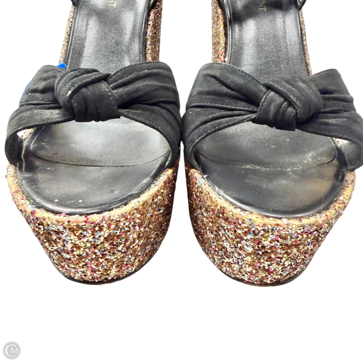 Sandals Luxury Designer By Yves Saint Laurent In Black, Size: 10.5