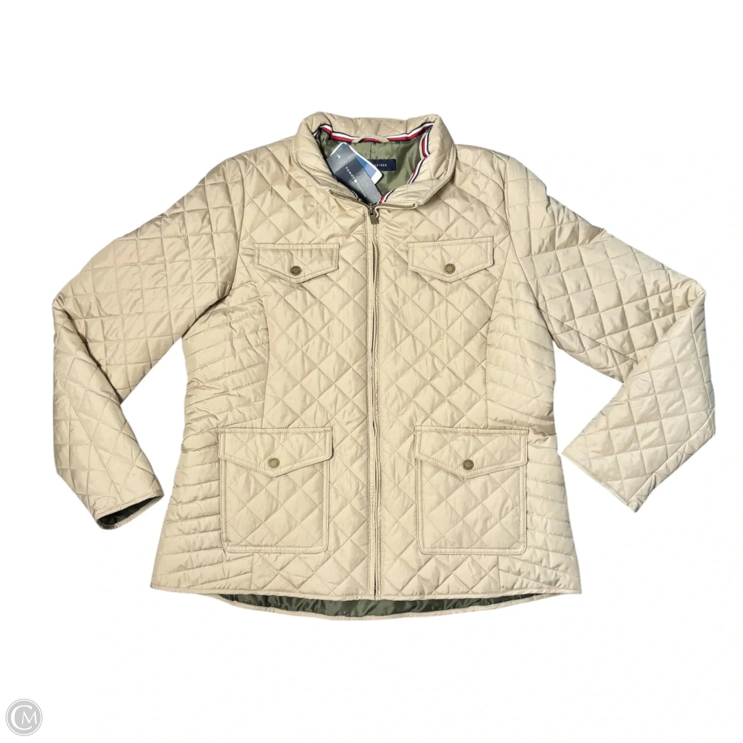 Jacket Puffer & Quilted By Tommy Hilfiger In Tan, Size: L