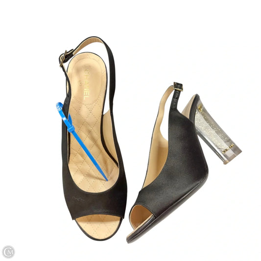 Sandals Luxury Designer By Chanel In Black, Size: 9.5