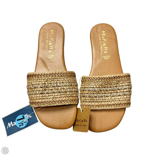 Sandals Flats By Mariella In Gold & Tan, Size: 7.5