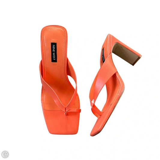 Shoes Heels Block By Nine West In Orange, Size: 8.5