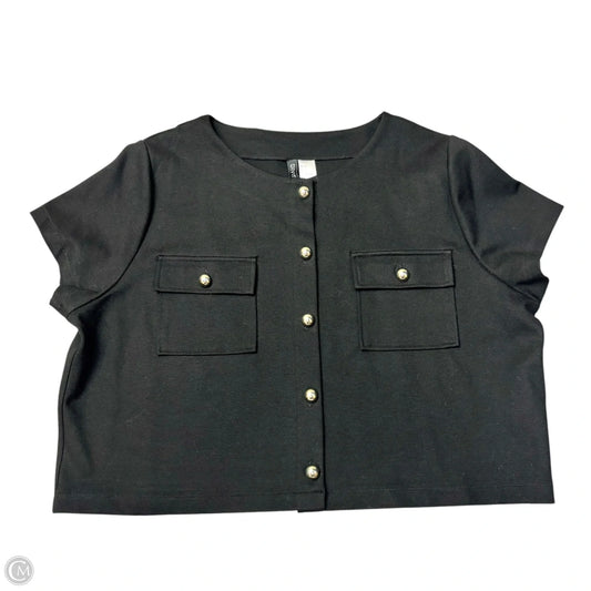 Top Short Sleeve By Divided In Black & Silver, Size: Xl