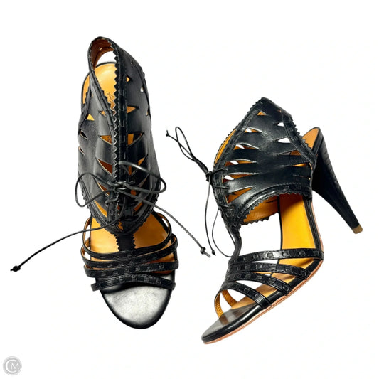 Sandals Heels Stiletto By Vero Cuoio In Black, Size: 7.5