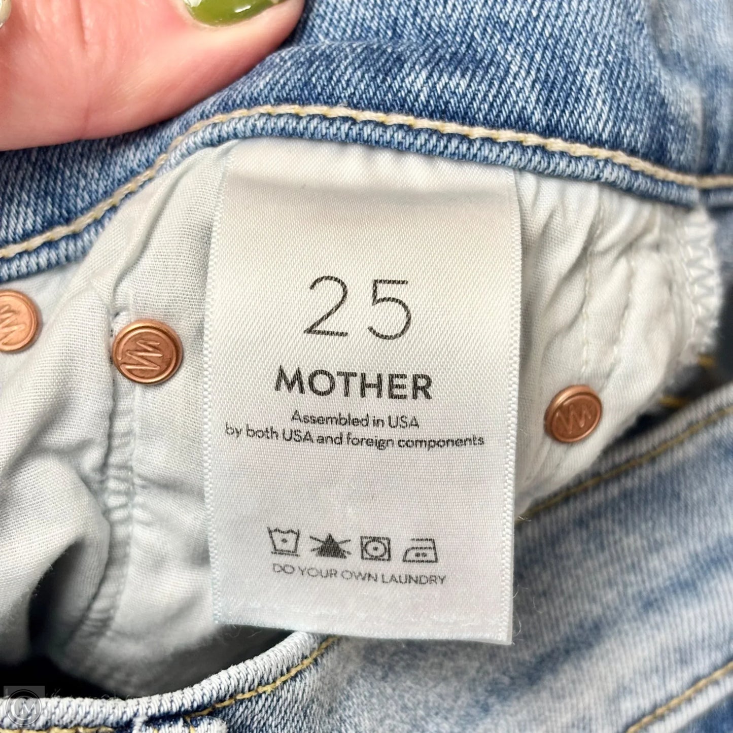 Jeans Straight By Mother In Blue Denim, Size: 2