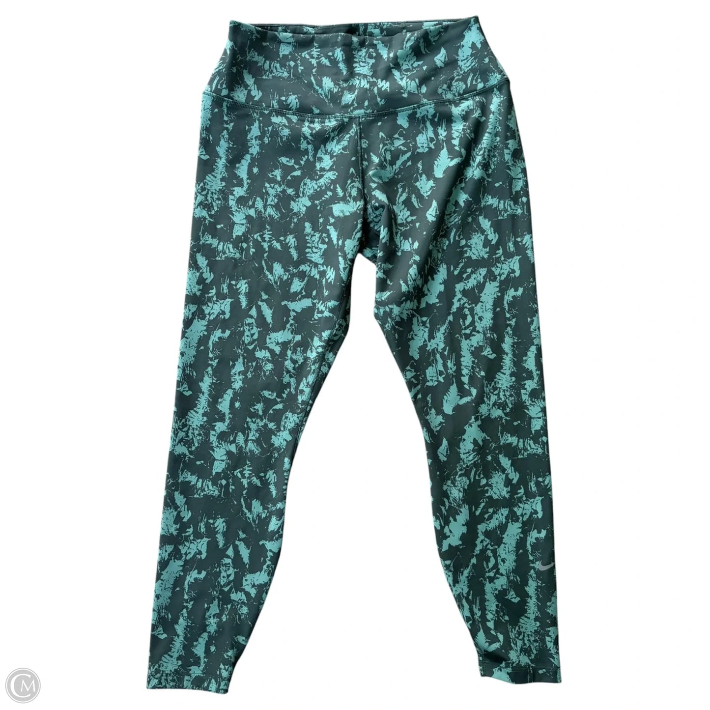 Athletic Leggings By Nike Apparel In Green, Size: L