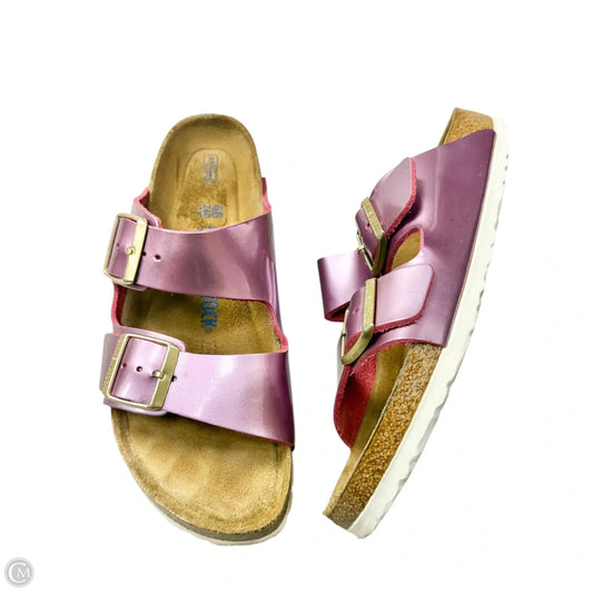 Sandals Flats By Birkenstock In Purple, Size: 9