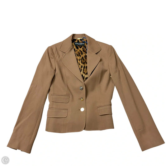 Blazer Luxury Designer By Dolce And Gabbana In Brown, Size: L