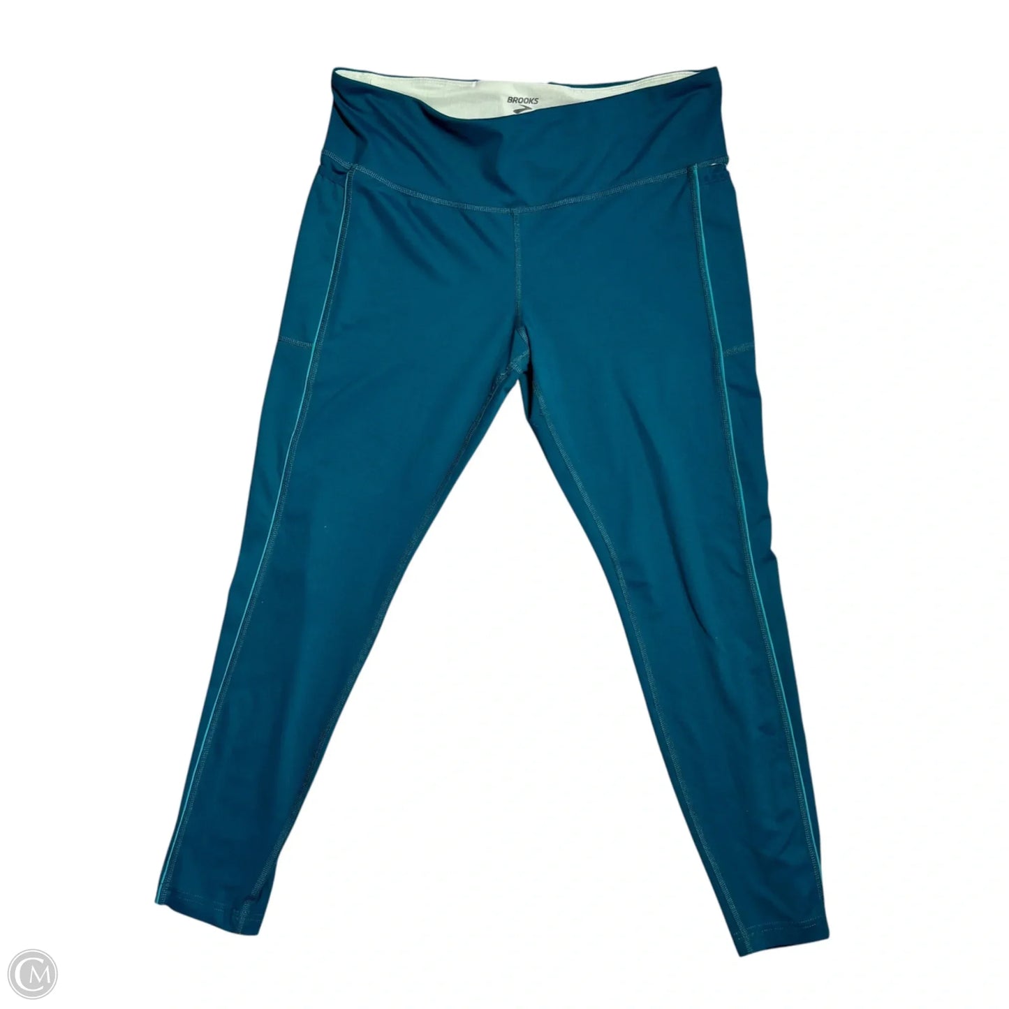 Athletic Leggings By Brooks In Teal Print, Size: L