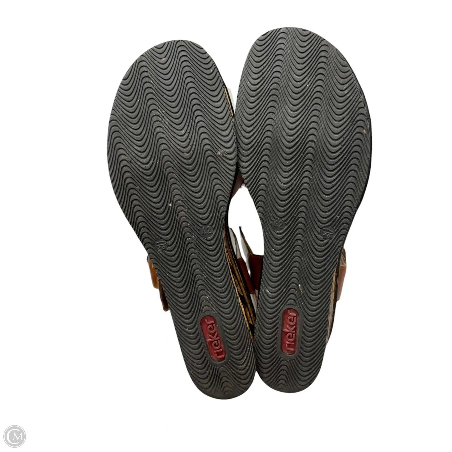 Sandals Flats By Riekers In Brown & White, Size: 11.5