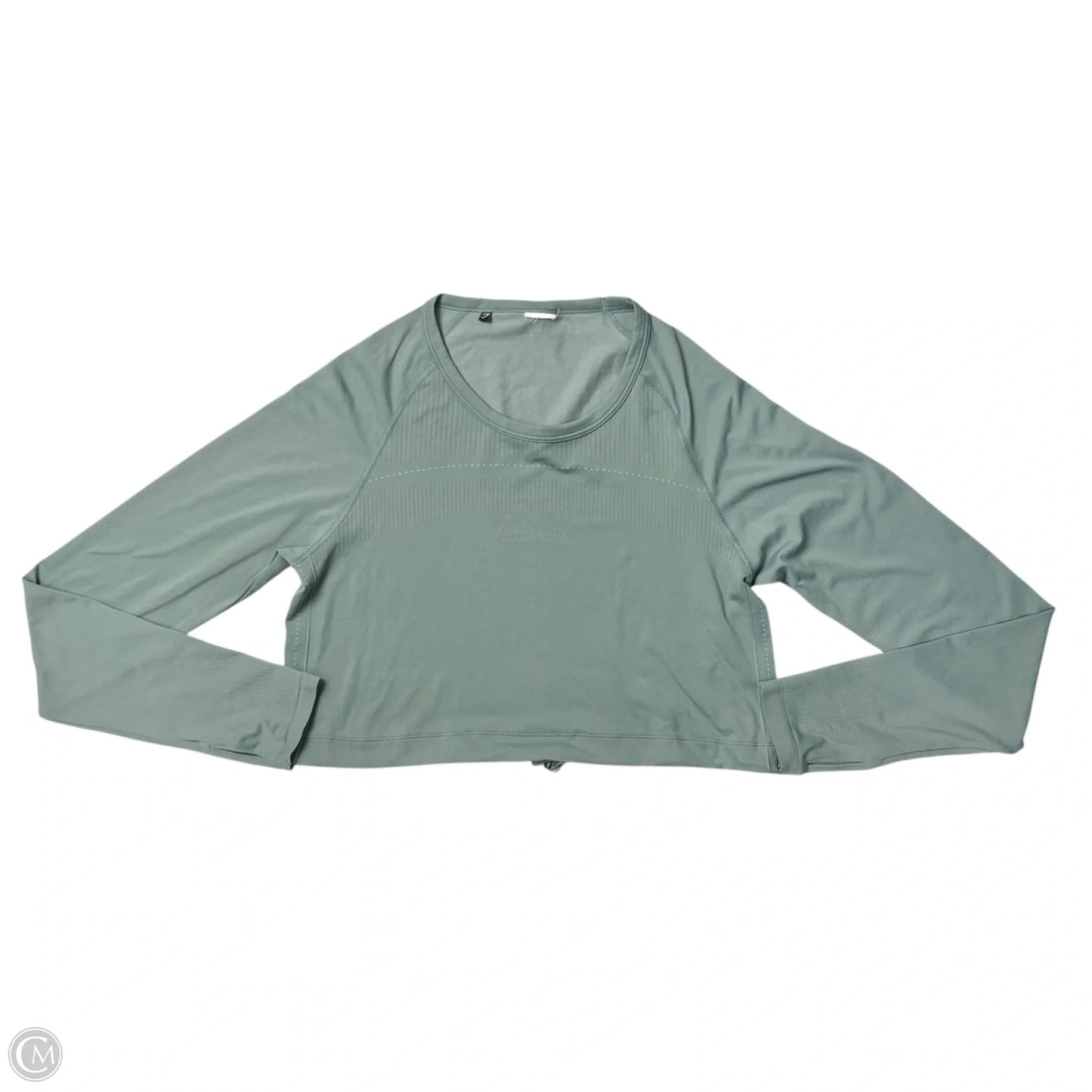 Athletic Top Long Sleeve Crewneck By Gym Shark In Green, Size: M