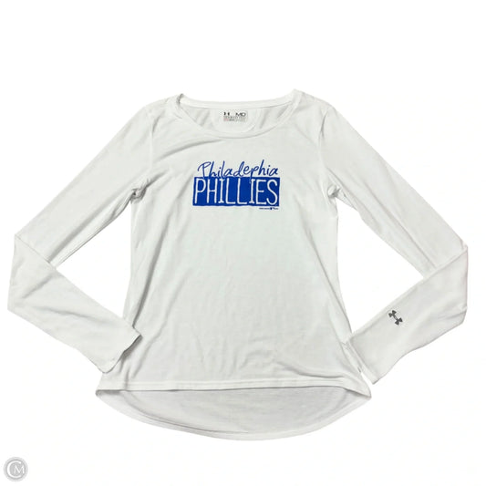 Athletic Top Long Sleeve Crewneck By Under Armour In White, Size: M