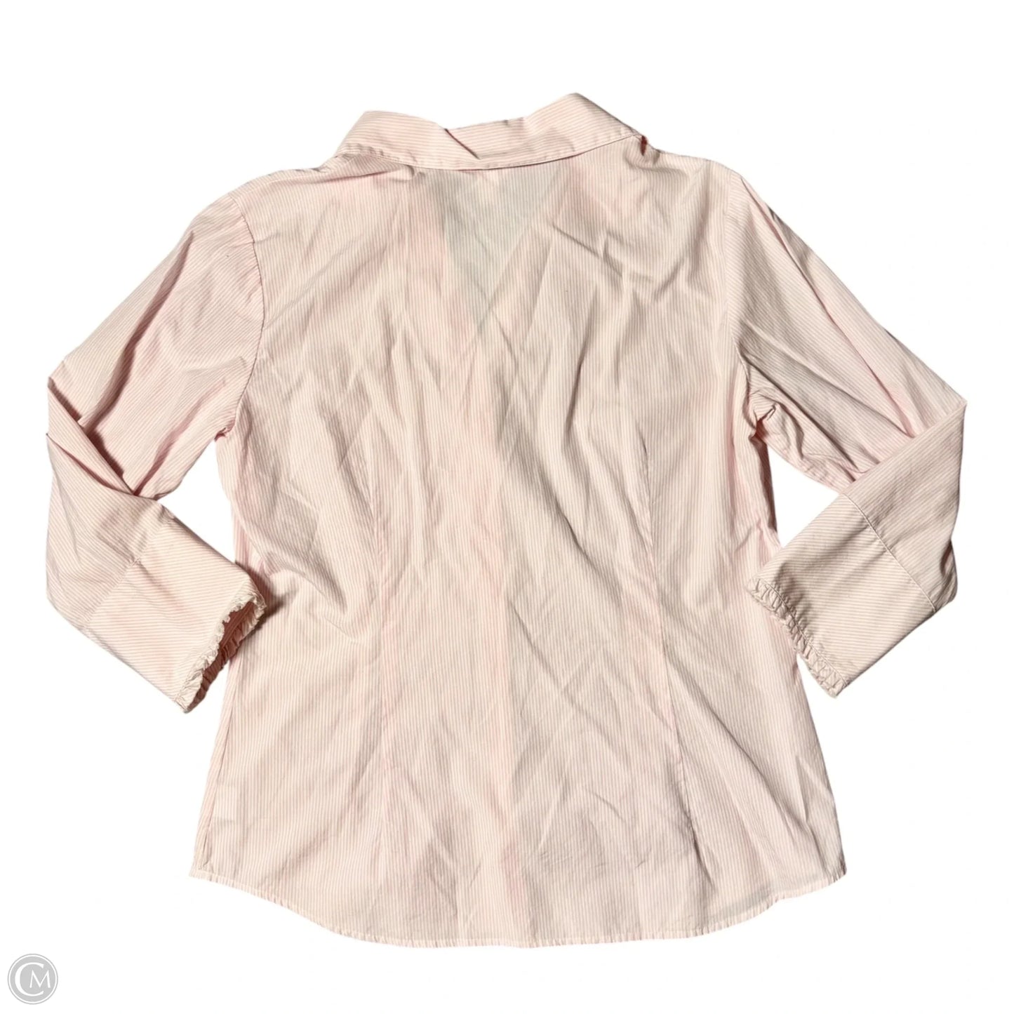 Top Long Sleeve Designer By Lilly Pulitzer In Pink & White, Size: L