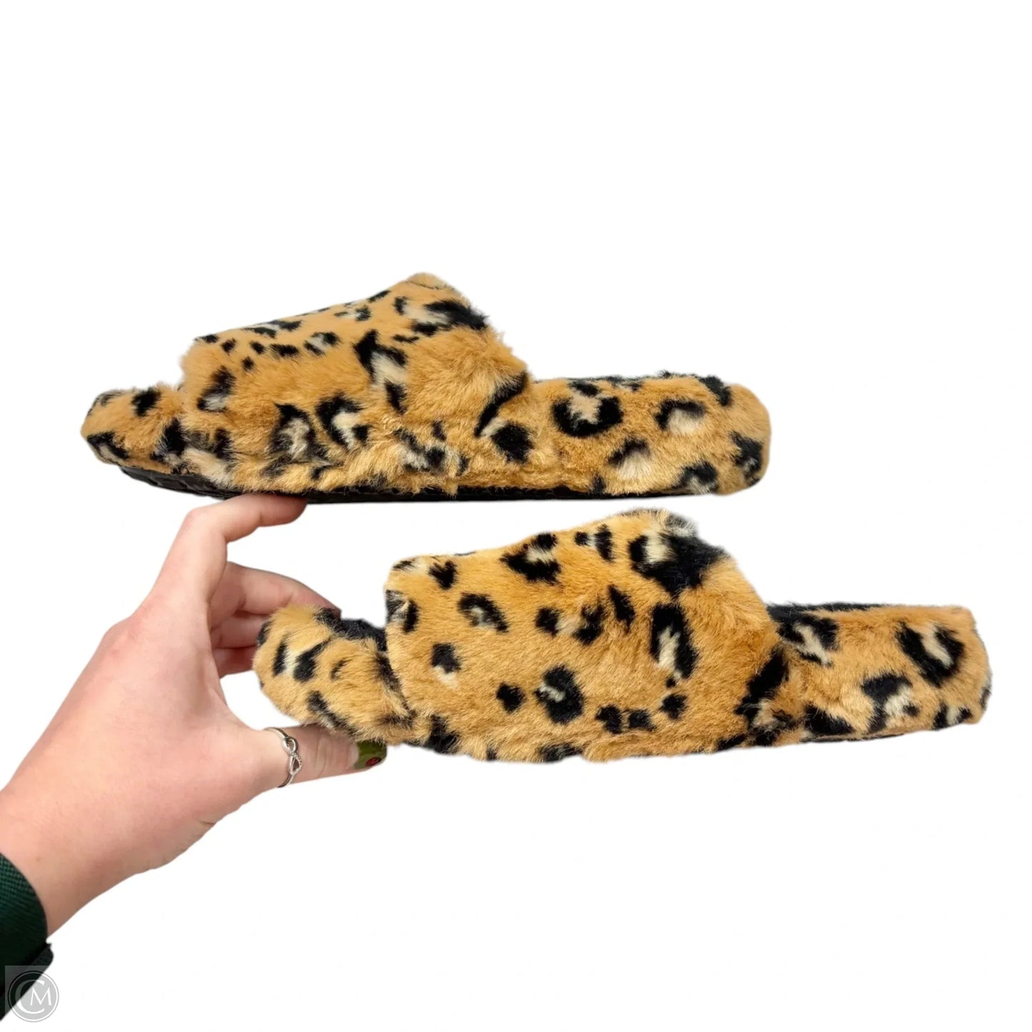 Sandals Flats By Crocs In Animal Print, Size: 6
