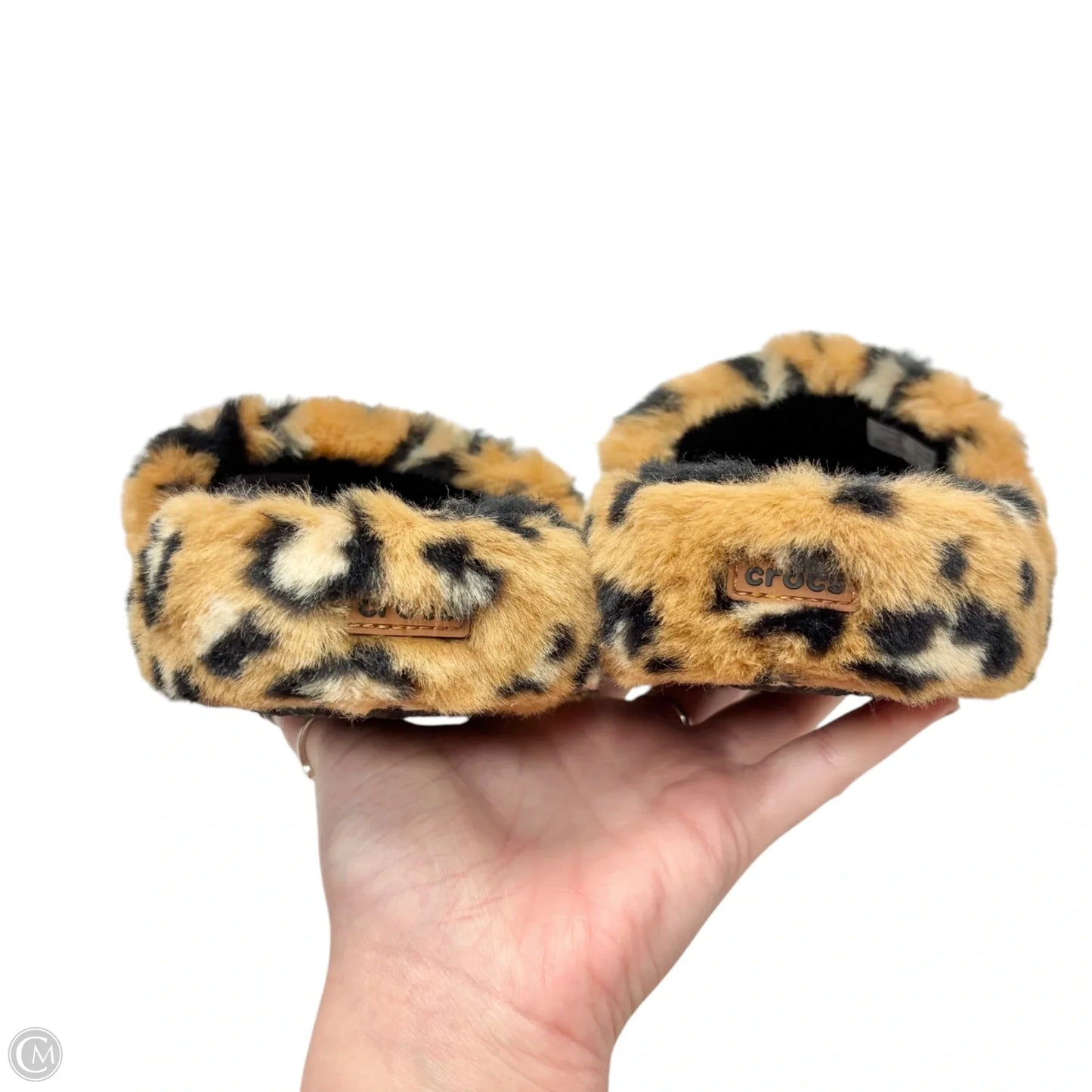 Sandals Flats By Crocs In Animal Print, Size: 6