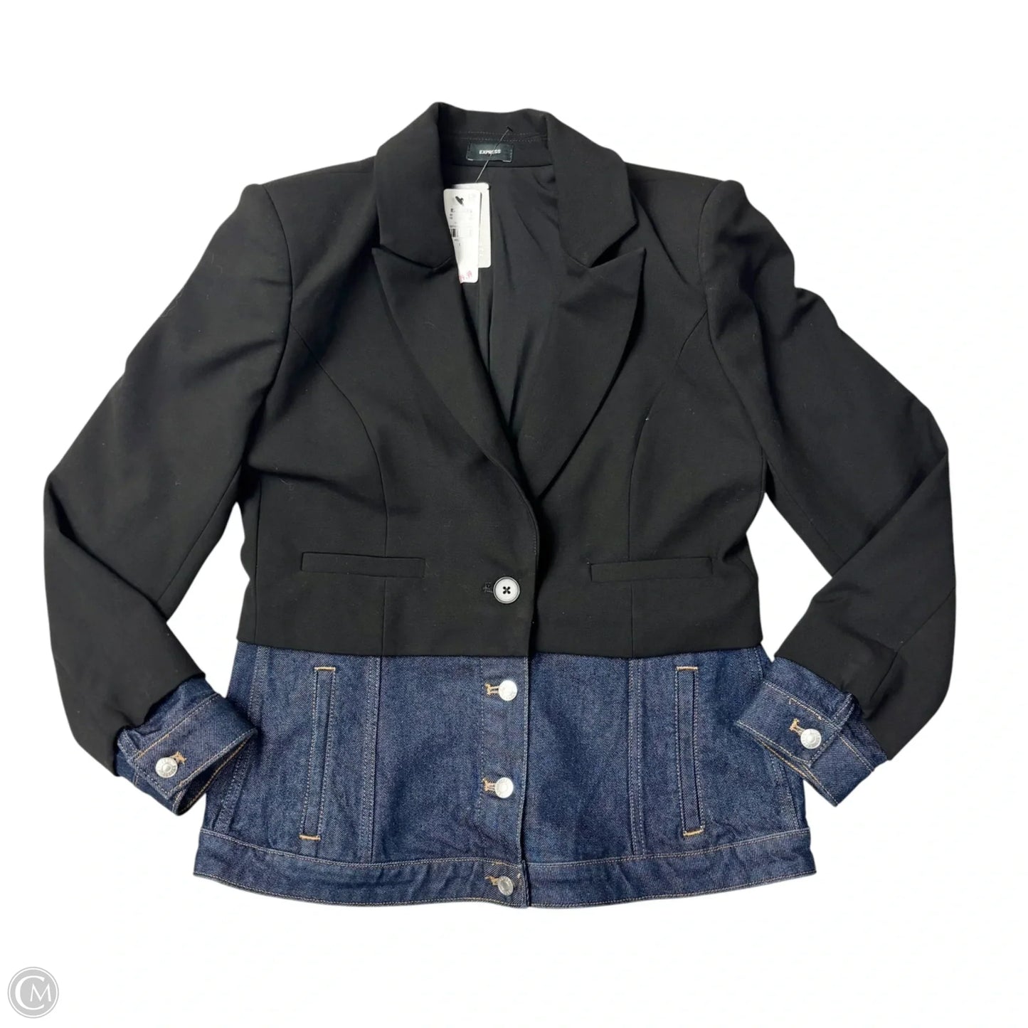 Blazer By Express In Black & Blue, Size: M