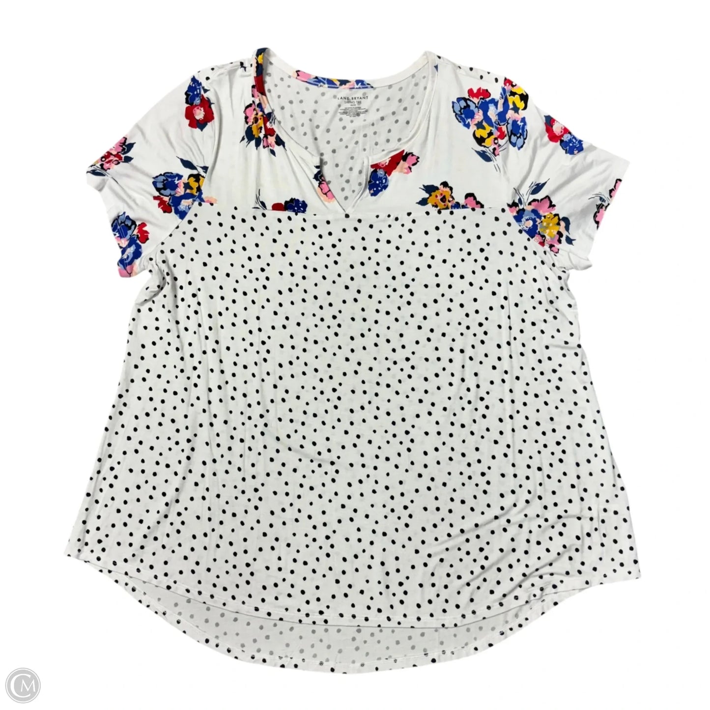 Top Short Sleeve By Lane Bryant In Polkadot Pattern, Size: 2x