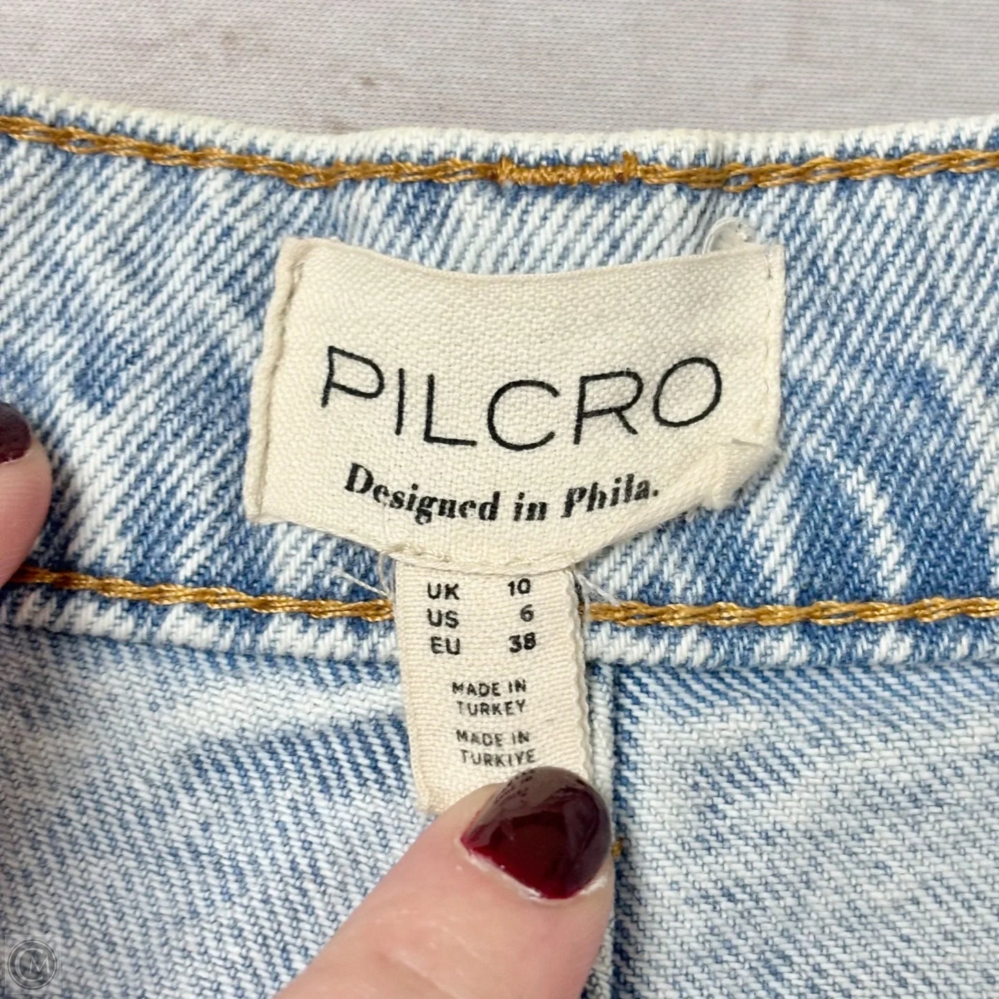 Skirt Mini & Short By Pilcro In Blue Denim, Size: S