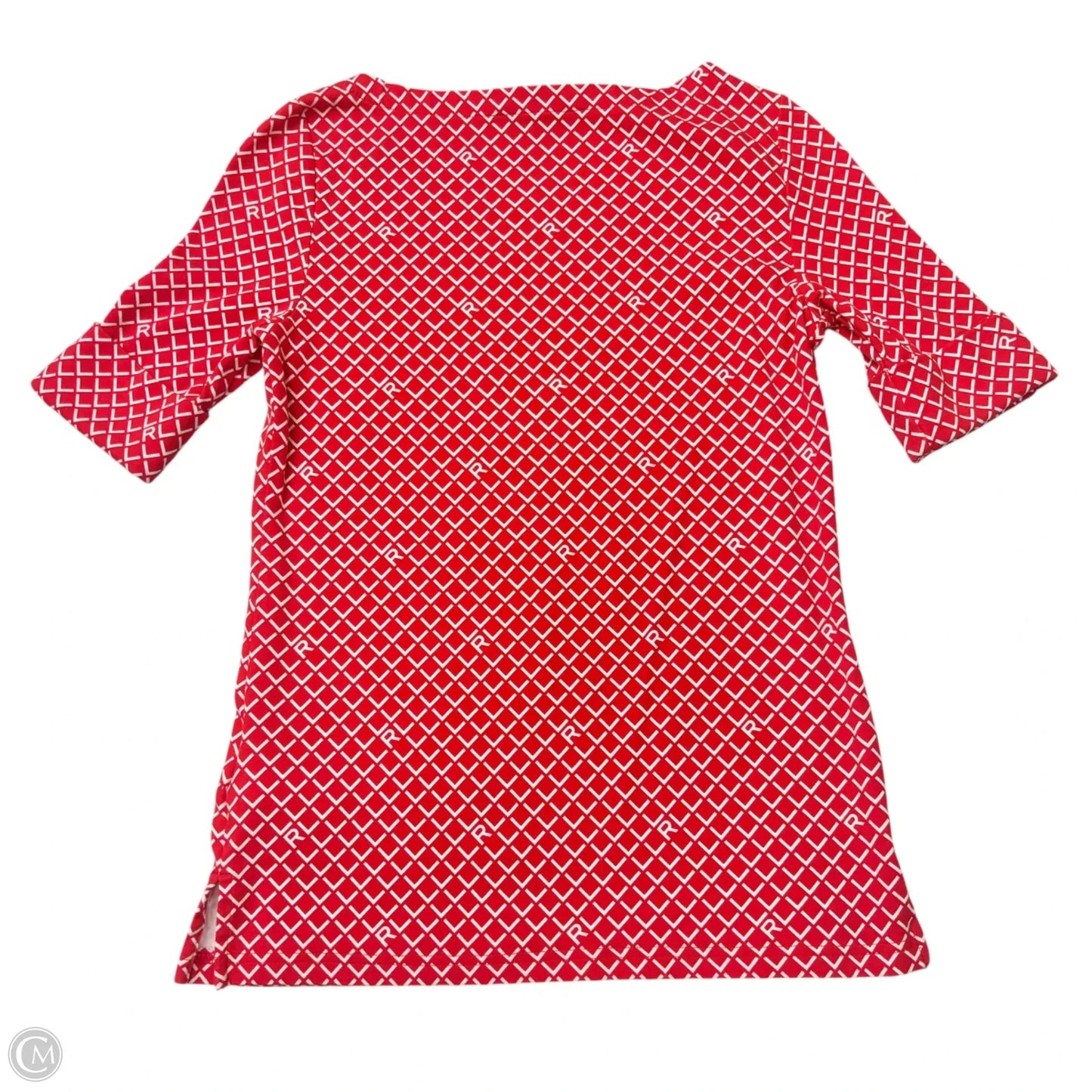 Top Short Sleeve By Lauren By Ralph Lauren In Red & White, Size: M