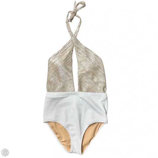 Swimsuit By Anthropologie In Gold & White, Size: M