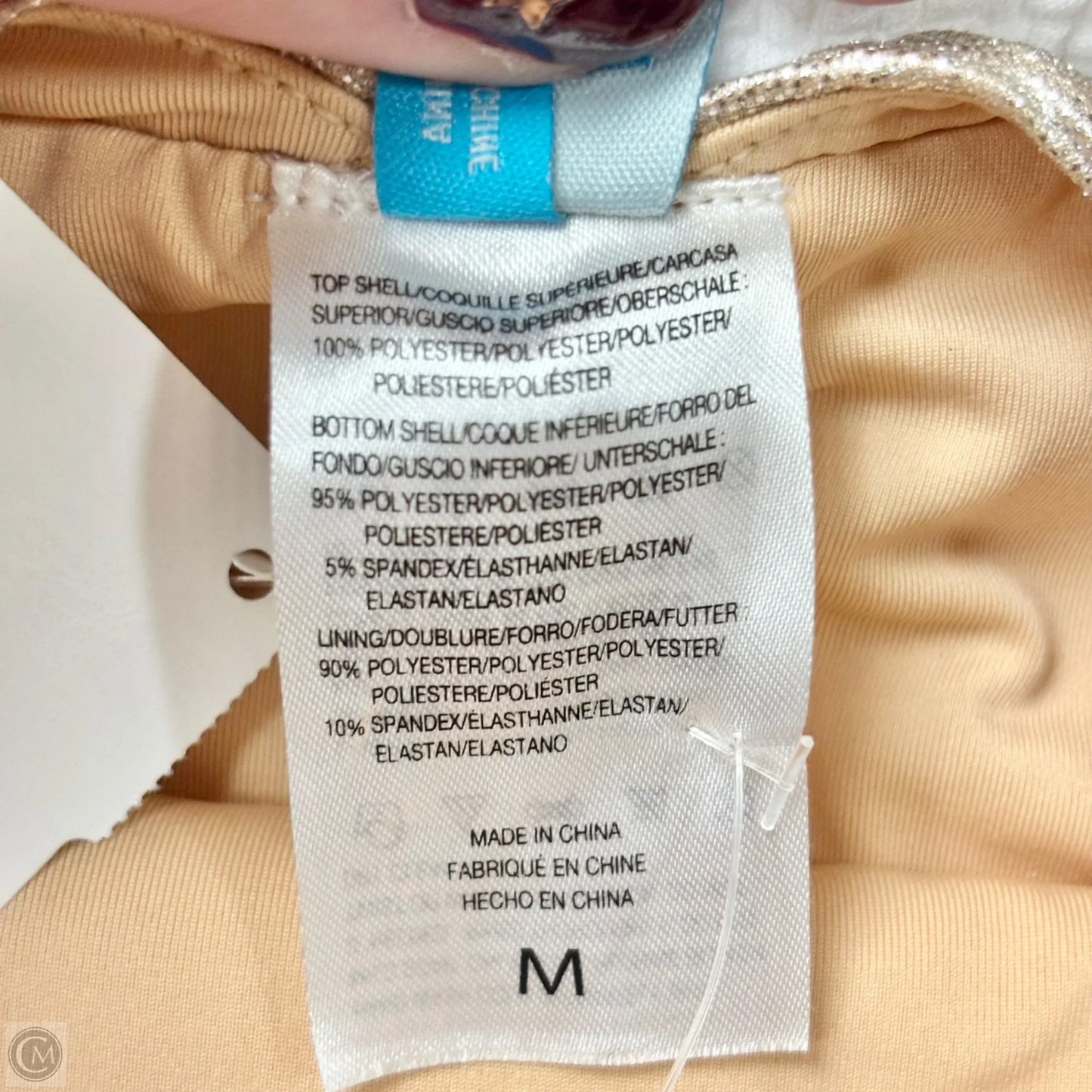 Swimsuit By Anthropologie In Gold & White, Size: M