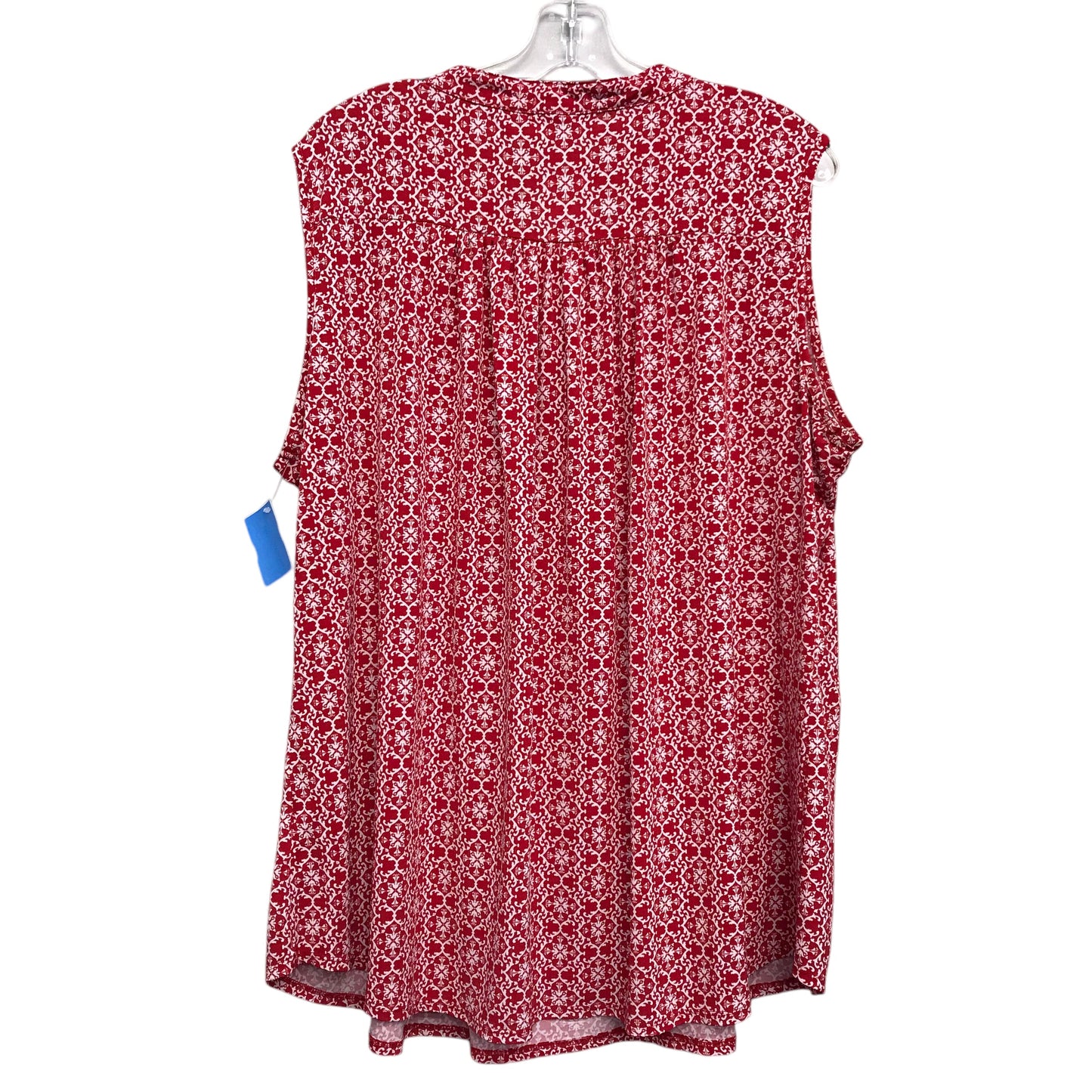 Top Sleeveless By Westport In Red & White, Size:3X