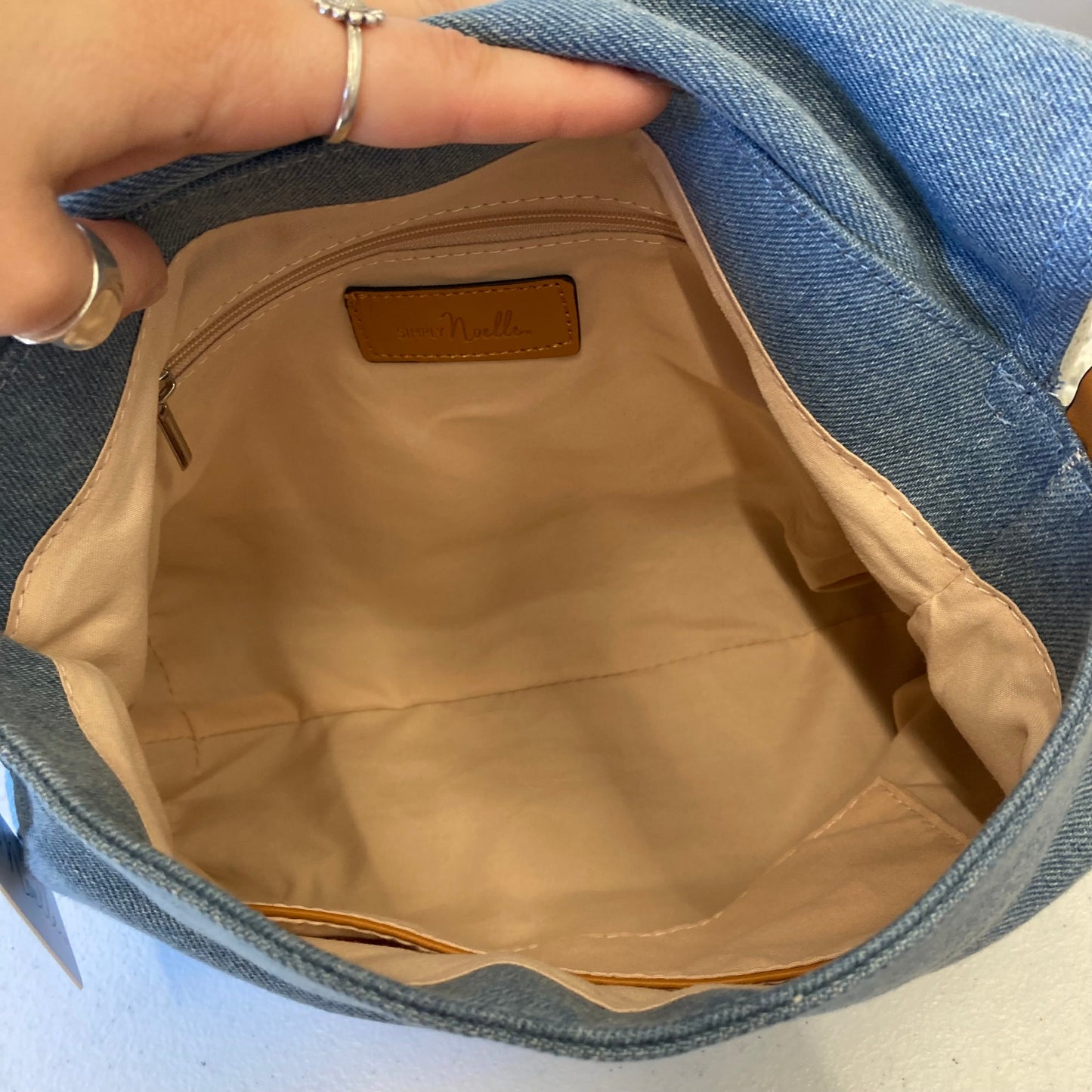 Handbag By Simply Noelle In Blue Denim, Size:Medium