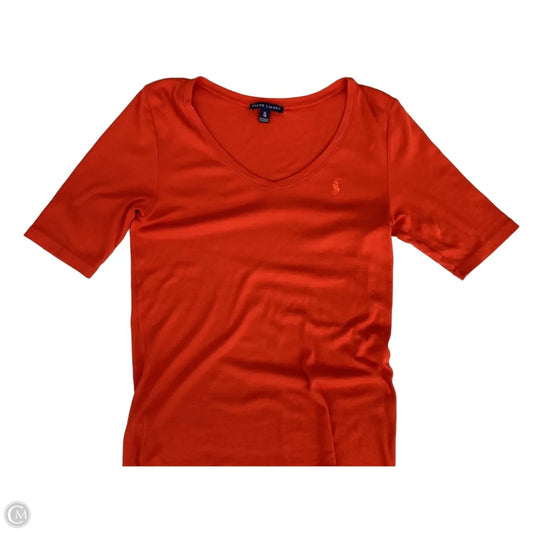 Top Short Sleeve By Ralph Lauren In Orange, Size: Xl