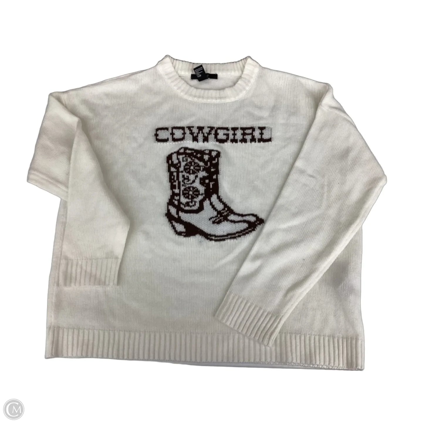 Sweater By Forever 21 In Ivory, Size: M