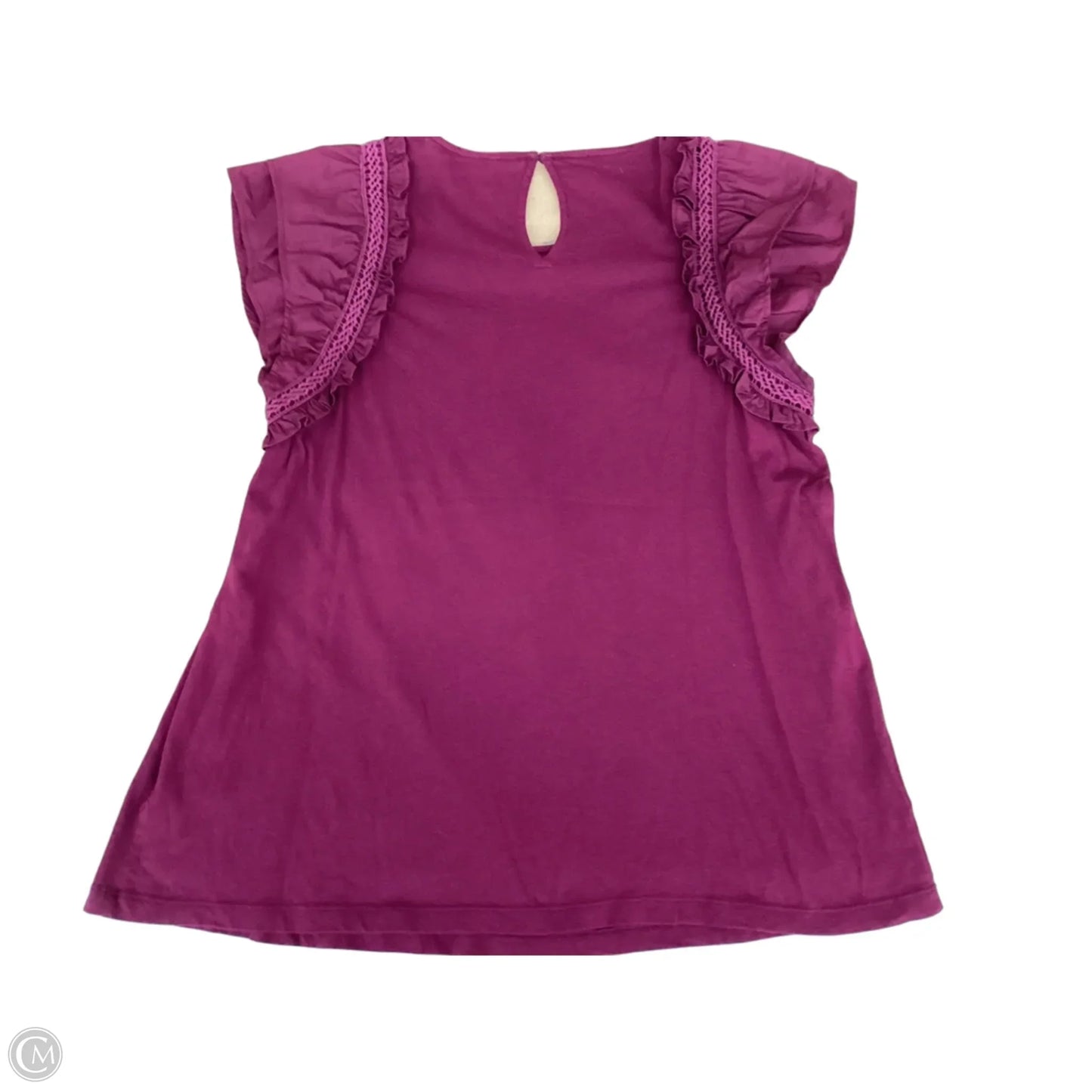 Top Short Sleeve By Loft In Maroon, Size: M