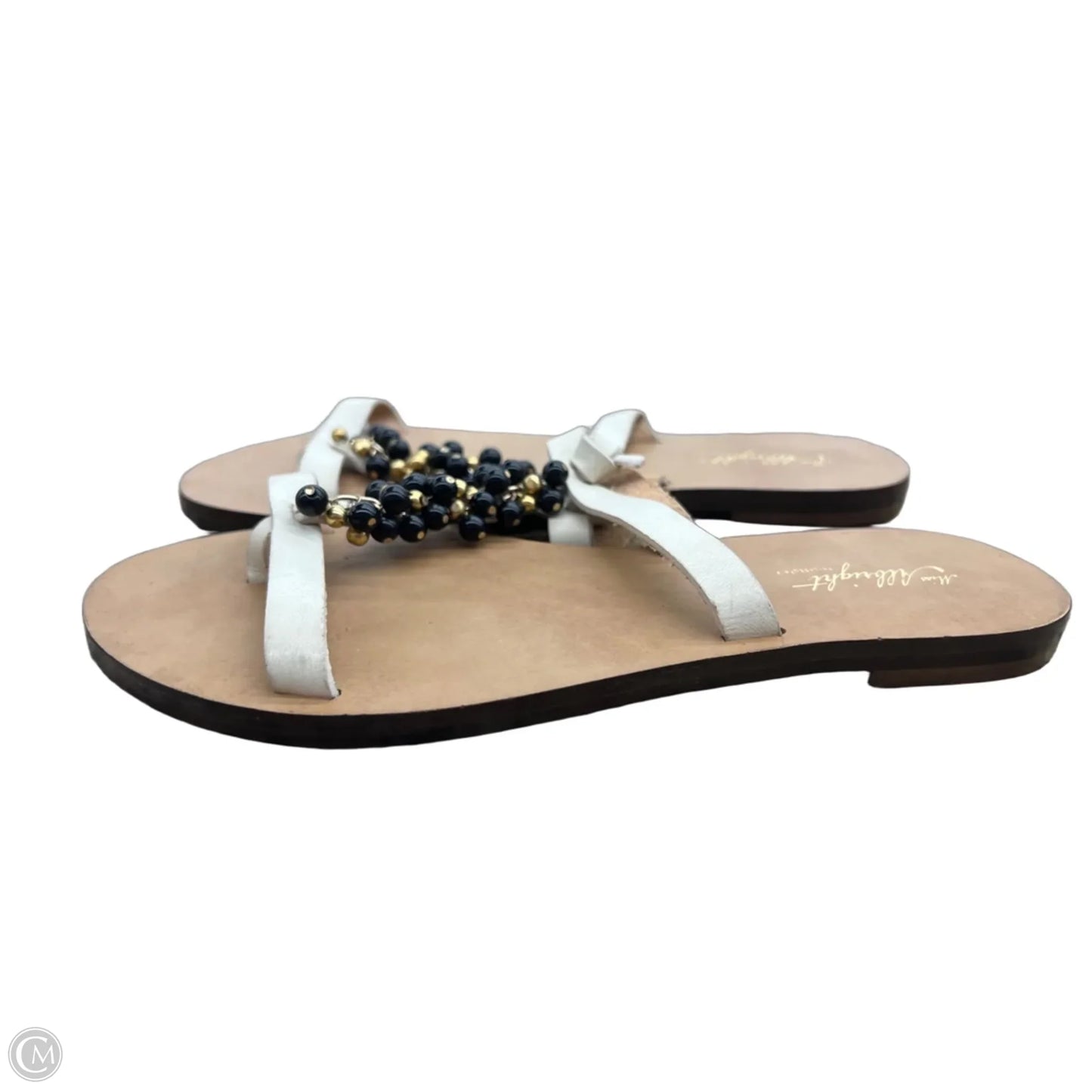 Sandals Flats By Anthropologie In Black & Cream, Size: 7