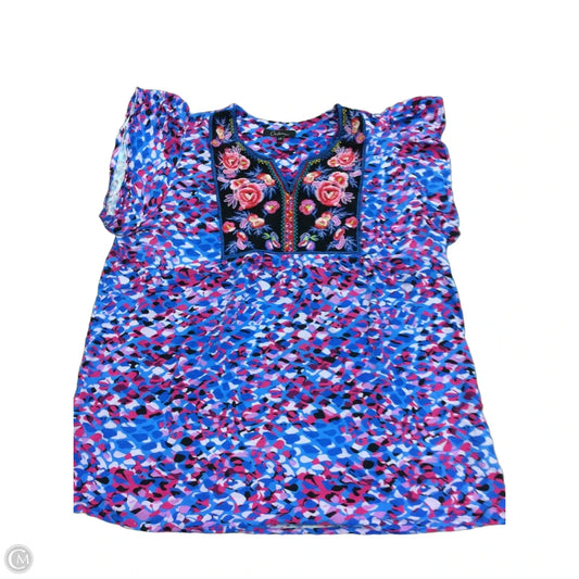 Top Short Sleeve By Clothes Mentor In Blue, Size: 2x