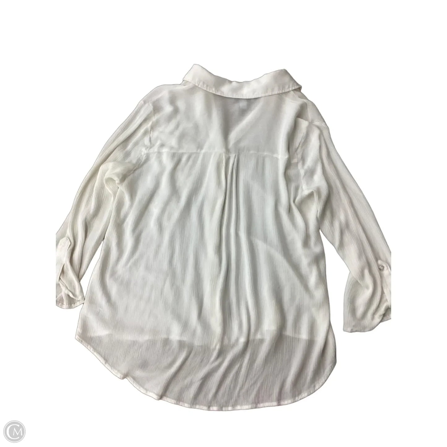 Top Long Sleeve By Ab Studio In Ivory, Size: Xl