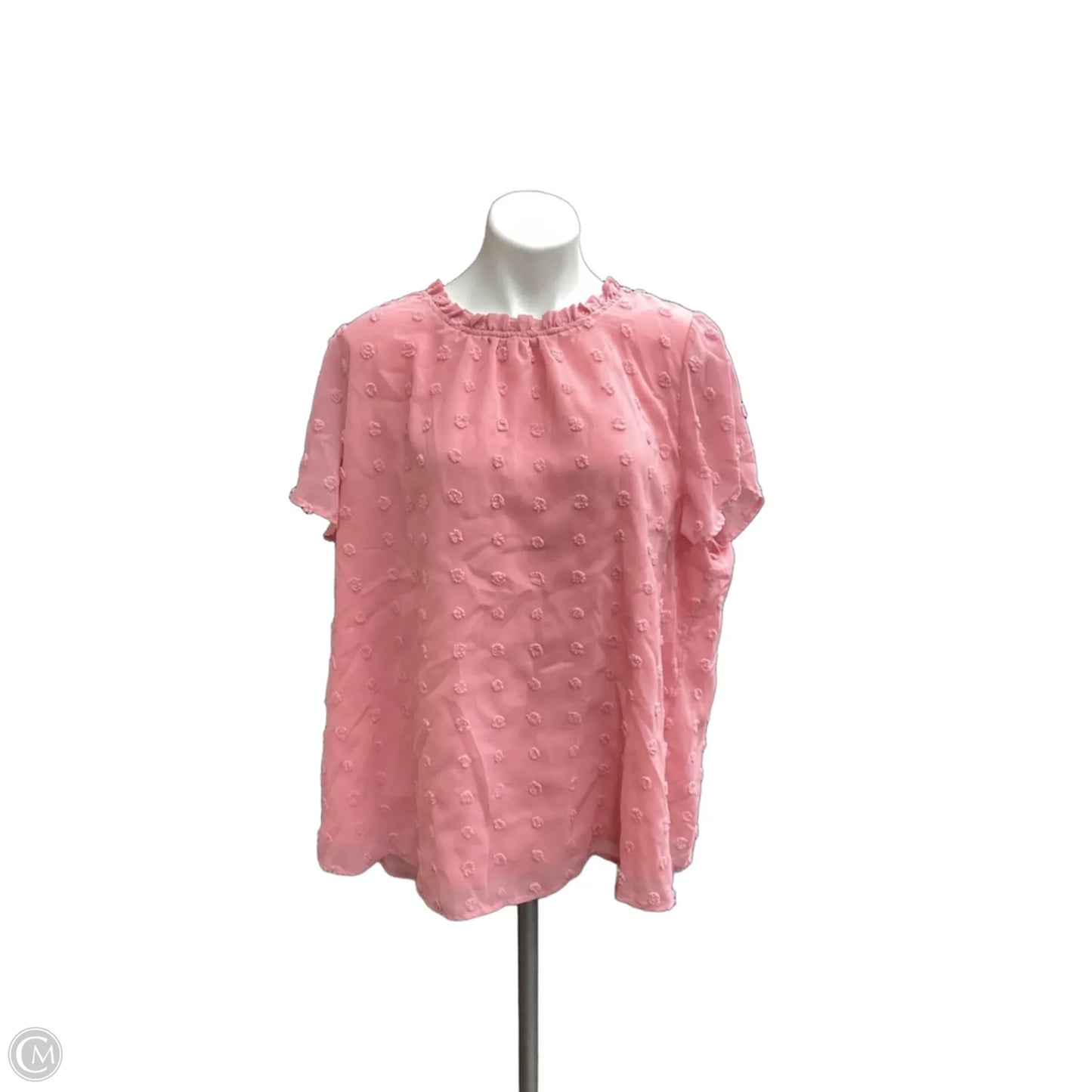 Top Short Sleeve By Chicsoul In Pink, Size: 3x