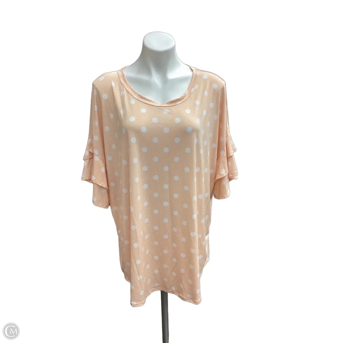 Top Short Sleeve By Clothes Mentor In Polkadot Pattern, Size: 3x
